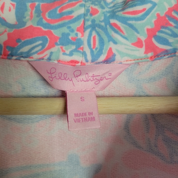 Lilly Pulitzer Skipper Popover Quarter Zip Pink Blue SMALL - Picture 3 of 7